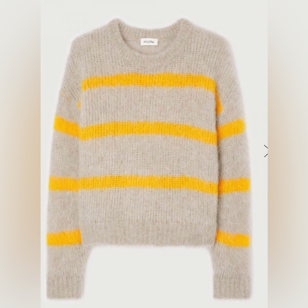Women’s American Vintage Sweater / Jumper BYMI - Size Small, Misty Striped Jam